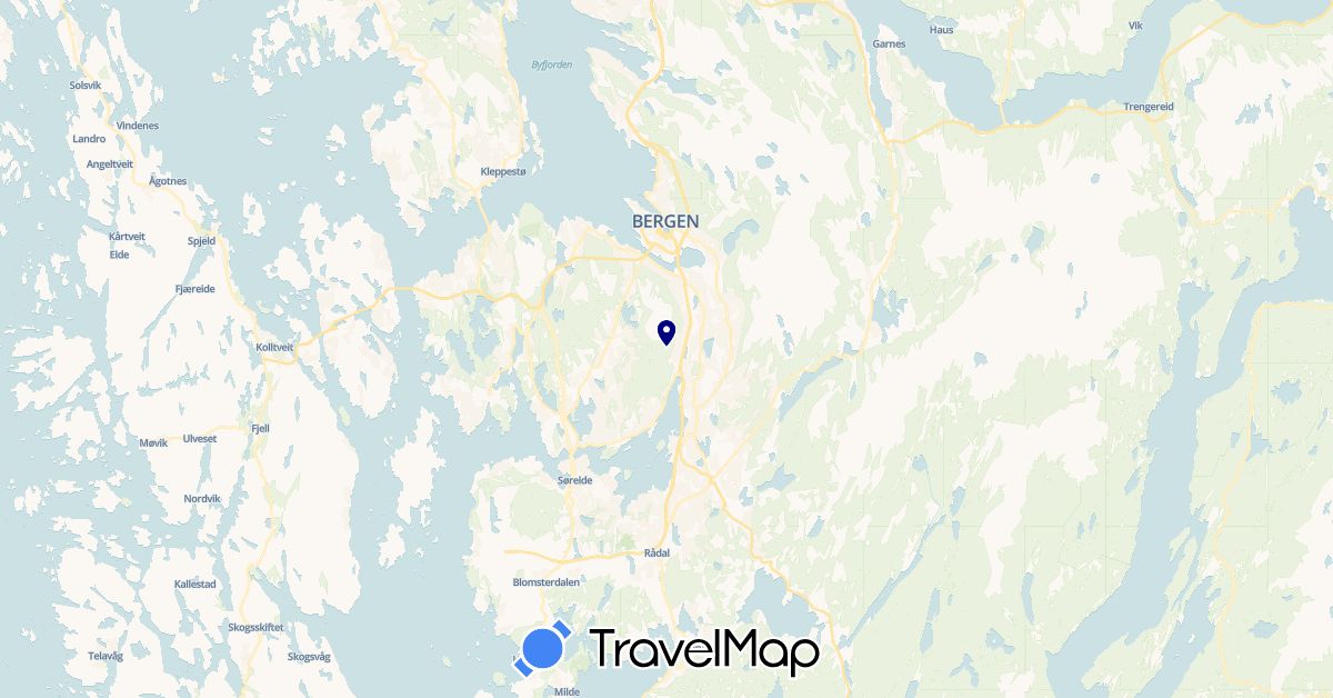 TravelMap itinerary: driving in Norway (Europe)